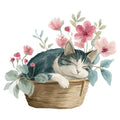 Watercolor Kitten Fabric Panel 28