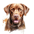 Watercolor Labrador Fabric Panel 11