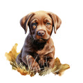 Watercolor Labrador Fabric Panel 44