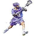 Watercolor Lacrosse Fabric Panel 7