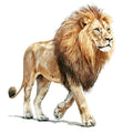 Watercolor Lion Fabric Panel 17