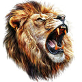 Watercolor Lion Fabric Panel 19