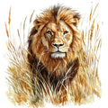 Watercolor Lion Fabric Panel 29