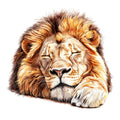 Watercolor Lion Fabric Panel 8