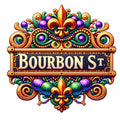 Watercolor Mardi Gras Fabric Panel 11