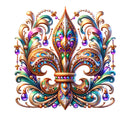 Watercolor Mardi Gras Fabric Panel 6