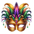 Watercolor Mardi Gras Fabric Panel 9