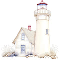 Watercolor Nautical Lighthouse Fabric Panel 6