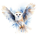 Watercolor Owl Fabric Panel 10