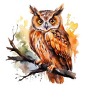 Watercolor Owl Fabric Panel 19