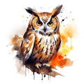 Watercolor Owl Fabric Panel 4