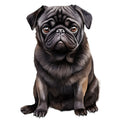 Watercolor Pug Fabric Panel 1