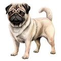 Watercolor Pug Fabric Panel 28