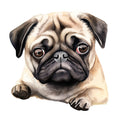 Watercolor Pug Fabric Panel 30