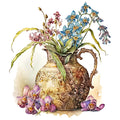 Watercolor Rose Vase Fabric Panel 10