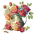 Watercolor Rose Vase Fabric Panel 6