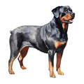 Watercolor Rottweiler Fabric Panel 5