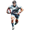 Watercolor Rugby Fabric Panel 17
