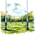 Watercolor Rugby Fabric Panel 4