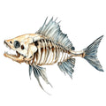 Watercolor Scary Fish Fabric Panel 18