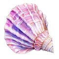 Watercolor Sea Shells Fabric Panel 4