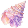 Watercolor Sea Shells Fabric Panel 5