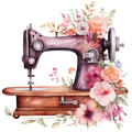 Watercolor Sewing Machines Fabric Panel 5