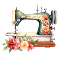 Watercolor Sewing Machines Fabric Panel 6