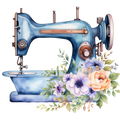 Watercolor Sewing Machines Fabric Panel 7