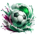 Watercolor Soccer Ball and Splash Fabric Panel 2