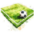 Watercolor Soccer Fabric Panel 2