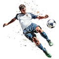 Watercolor Soccer Fabric Panel 3