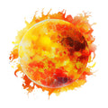 Watercolor Space Planet Fabric Panel 4