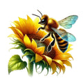 Watercolor Spring Bees Fabric Panel 18