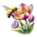Watercolor Spring Bees Fabric Panel 19