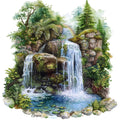 Watercolor Summer Landscapes Fabric Panel 17