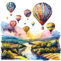 Watercolor Summer Landscapes Fabric Panel 31