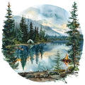 Watercolor Summer Landscapes Fabric Panel 36