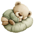 Watercolor Teddy Bear Fabric Panel 10