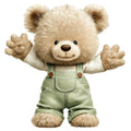Watercolor Teddy Bear Fabric Panel 19