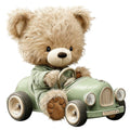 Watercolor Teddy Bear Fabric Panel 20