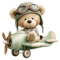 Watercolor Teddy Bear Fabric Panel 27