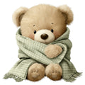 Watercolor Teddy Bear Fabric Panel 29