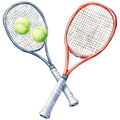 Watercolor Tennis Fabric Panel 11