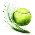 Watercolor Tennis Fabric Panel 8