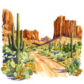 Watercolor Texas Fabric Panel 26