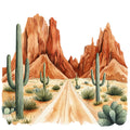 Watercolor Texas Fabric Panel 28