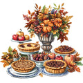 Watercolor Thanksgiving Fabric Panel 10