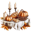 Watercolor Thanksgiving Fabric Panel 17