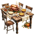 Watercolor Thanksgiving Fabric Panel 21